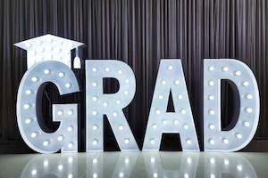 Graduation: "GRAD" Marquee Lights