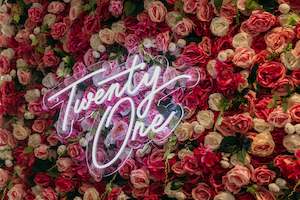 Neon Signs: "Twenty One" Neon Sign