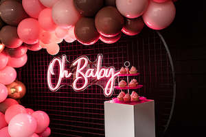 Neon Signs: "Oh Baby" Pink Neon Sign