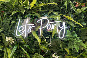 Neon Signs: "Lets Party" Neon Sign