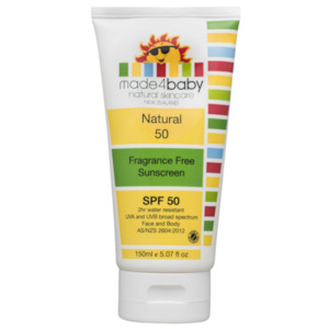 Sunscreen: Natural Sunscreen SPF 50 (Fragrance Free) 150ml