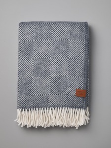 Gooseye Wool Throw – Smokey Blue