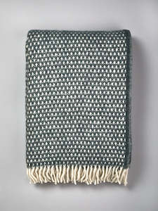 Knut Woven Wool Throw - Balsam Green