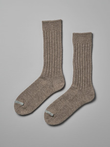 Gifts: Praha Wool Ribbed Socks – Beige