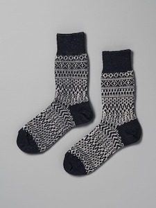 Gifts: Oslo Wool Jacquard Socks – Navy