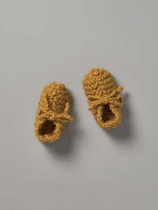 Weebits: Hand Knitted Chunky Booties  - Mustard