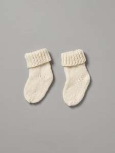 Weebits: Hand Knitted 4ply Merino Socks  - Ivory