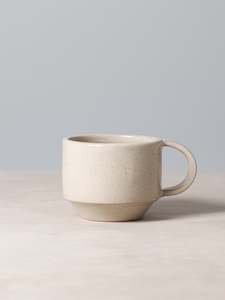 C-handled Stacking Mug – Beige