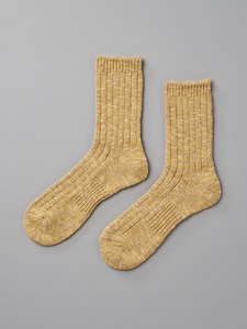 Japanese Slub Rib Socks – Mustard