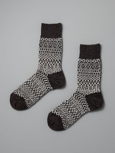 Menswear: Oslo Wool Jacquard Socks – Coffee