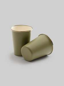 Enamel Two-Tone Tall Cup – Olive Drab (Set of 2)