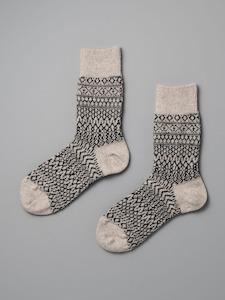 Oslo Wool Jacquard Socks – Oatmeal