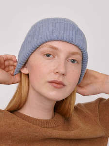 Wardrobe: Recycled Wool Beanie– Light Blue