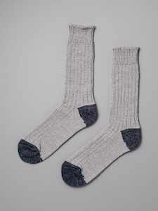 Menswear: Boston Slab Socks – Grey Denim