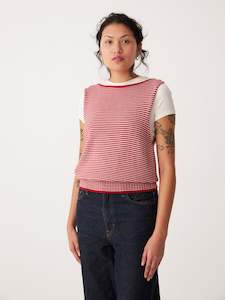 Striped Star Vest – Cherry & Creme