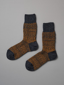 Oslo Wool Jacquard Socks – Navy