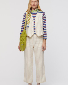 Bottoms: Nice Things Paloma S. Striped Linnen Pants - dark ecru