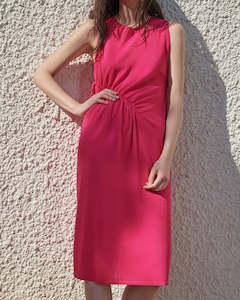 Pre Loved Designer: Zara Ruched Sleeveless Knit Dress - Fusia