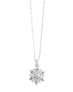 A C Oslo: A&C Oslo Short chain Snowflake pendant- silver