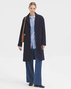 Coats: Nice Things Boucle Coat - Navy