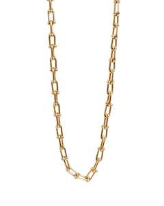 Jewellery: A&C Oslo Pure Steel Necklace- gold link