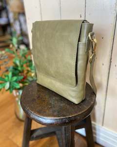 Cosgrove & Co Carla Khaki Genuine Leather Bag