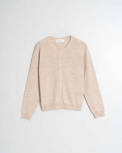 Knitwear: Indi&Cold Basic Cardigan in Merino Wool- beige