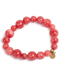 A C Oslo: A&C Oslo Wild Nature Red and Lilac Tones Bracelet- Raspberry