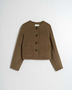 Indi&Cold Short Wool Coat- brown