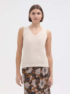 V Neck Vest - Ecru