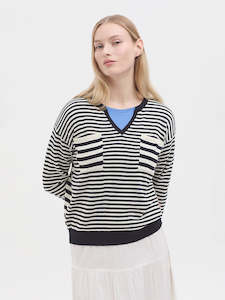 Combined striped jersey - Navy