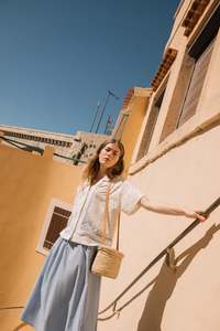 Indi & Cold Poplin Midi Skirt Cielo