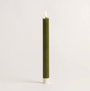 Home Living: Green LED Table Candle Two Pack