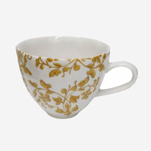 Home Living: CC Interiors Florentine Moutarde Handpainted Cups - Mustard