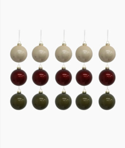 French Country Collections: Christmas Ball Mixed Colours Mini (15PC)