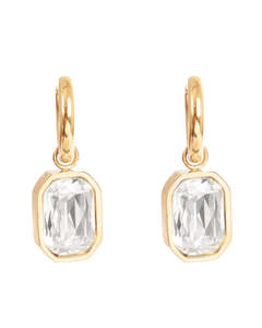 Frontpage: A&C Oslo Steel Statement Earrings -crystal stone