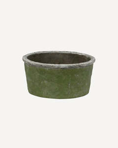 Evergreen Wide Plant Pot & Saucer Small
