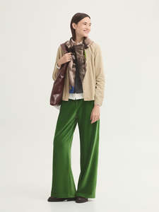 Darted Stretch Micro Corduroy Trousers - Kiwi Green
