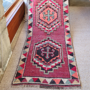 Rugs: Hand Knotted Herki Vintage Kilim Runner