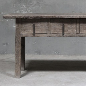 One Off Antique Pieces: Elm Three Drawer Table