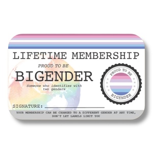 Bigender Lifetime Membership Card - The Left And Right Collective