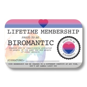 Biromantic Lifetime Membership Card - The Left And Right Collective