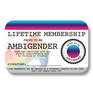 Products: Ambigender Lifetime Membership Card - The Left And Right Collective