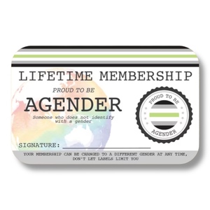Agender Lifetime Membership Card - The Left And Right Collective