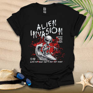 Surf Tees: Alien Invasion Surfer T-Shirt