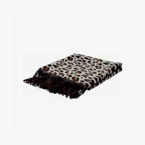 Leopard Neutral Jacquard Throw