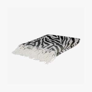 Zebra Charcoal Jacquard Throw