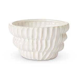 Somerset Ribbed White Planter