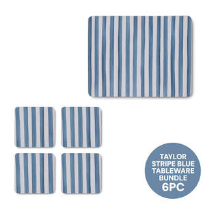 Bundles: Taylor Stripe Blue Tableware Bundle