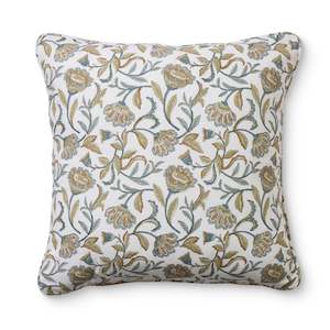 Block Print Cushions: Summer Garden Multi Block Print Cushion 50cm